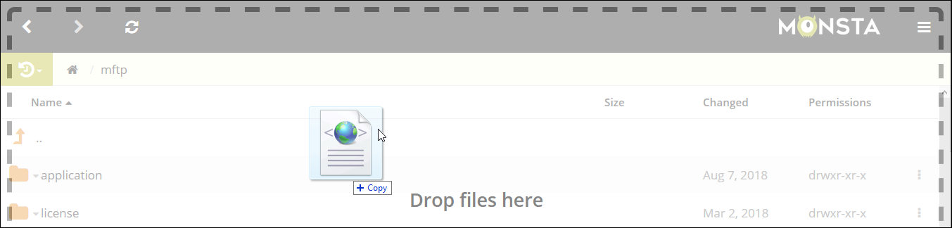 Drag and drop screen